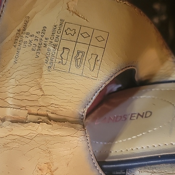 Lands' End Blue Strappy Adjustable Sandals with Gold Buckle Size 7B - Picture 16 of 16